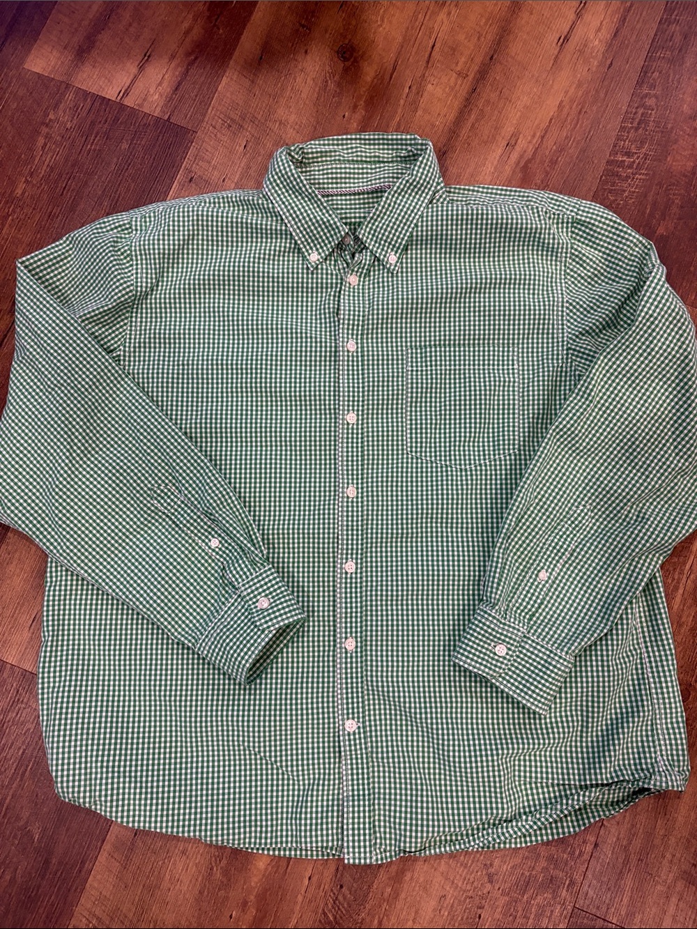 Old Navy Green Gingham 
Perfect Over-Sized Button-Down Shirt